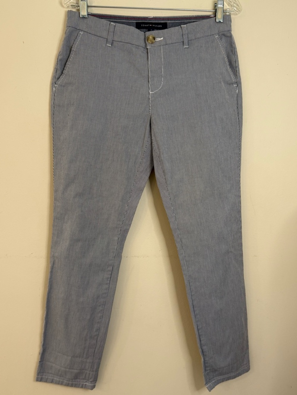Tommy Hilfiger chino ankle pants blue & white pin striped SZ 4
